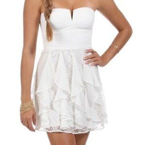 Hailey Logan $110 Ivory Evening Prom Cocktail Sz 7